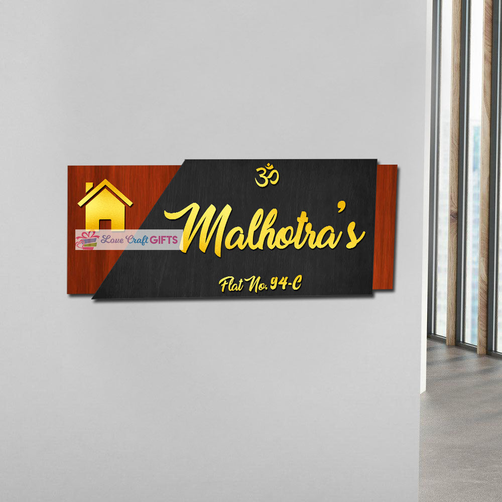 Stylish Wooden Home Name Plates-10x18"
