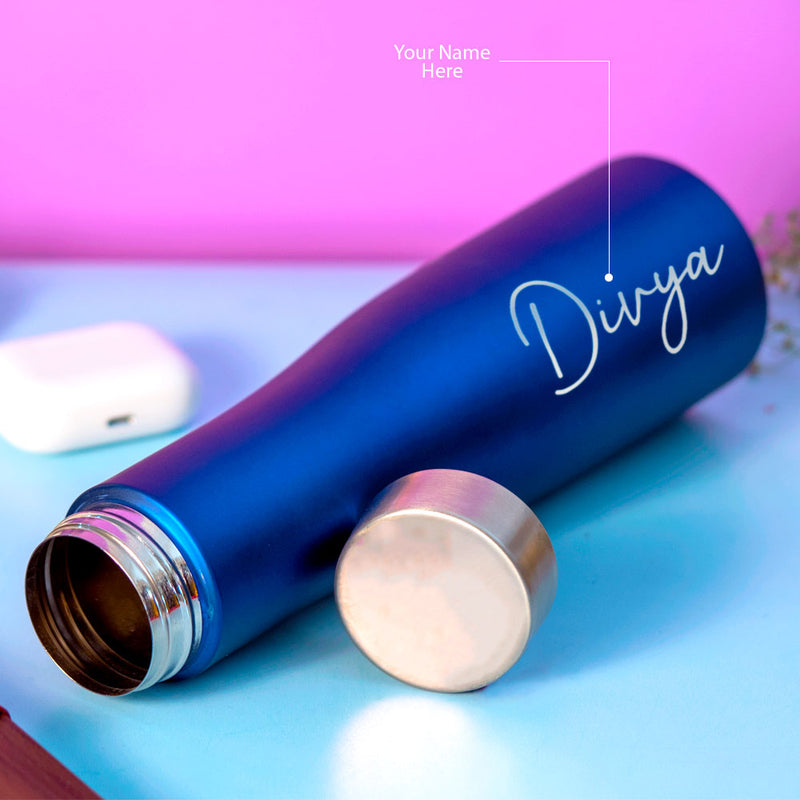 Customized Blue Stainless Water Bottle