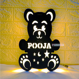 VALENTINE SPECIAL TEDDY DAY WOODEN LIGHT LAMP love craft gift