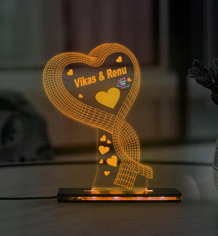 Customized Product Acrylic 3D LED  Lamp- Valentine’s Day Gift 