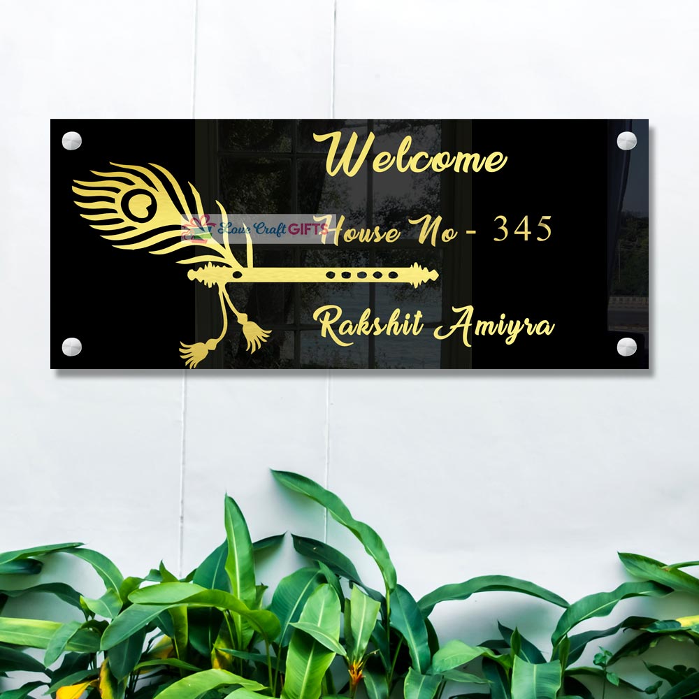 Bansuri Acrylic Home Name Plates | love craft gift
