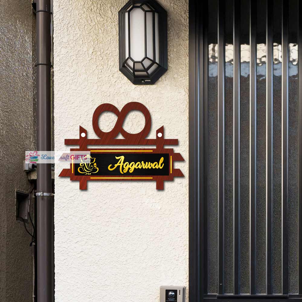 Unique Wooden Home Name Plates