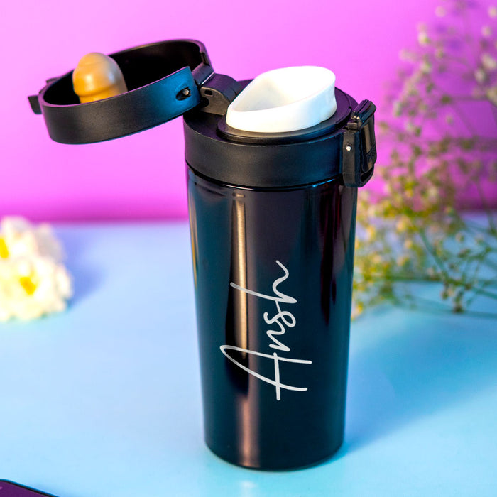 Black Stainless Insulated Coffee Mug Or Water Bottle |Love Craft Gifts