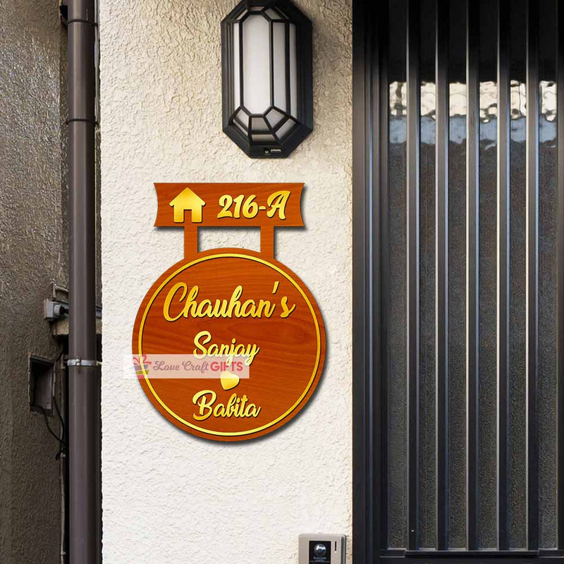 Best House Wooden Home Name Plates-12x15"