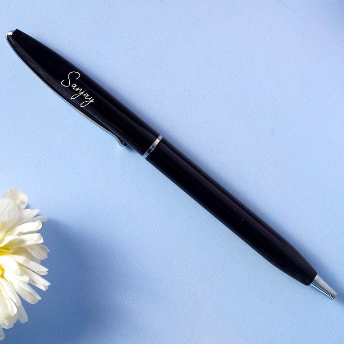 Personalized Black Metallic Finish Ball Pen