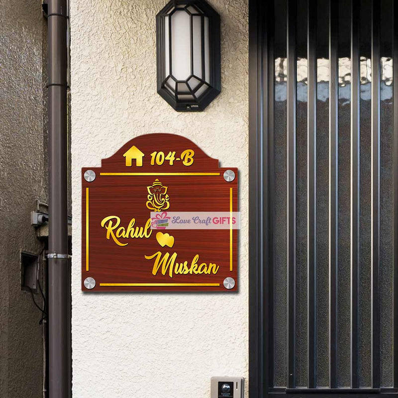Main Door Wooden Home Name Plates-12x15"