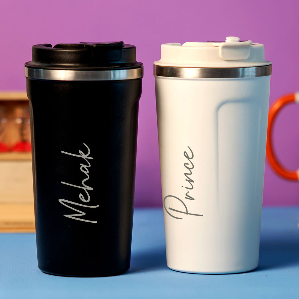 White Stainless Steel Coffee Mug Or Water Bottle |Love Craft Gifts