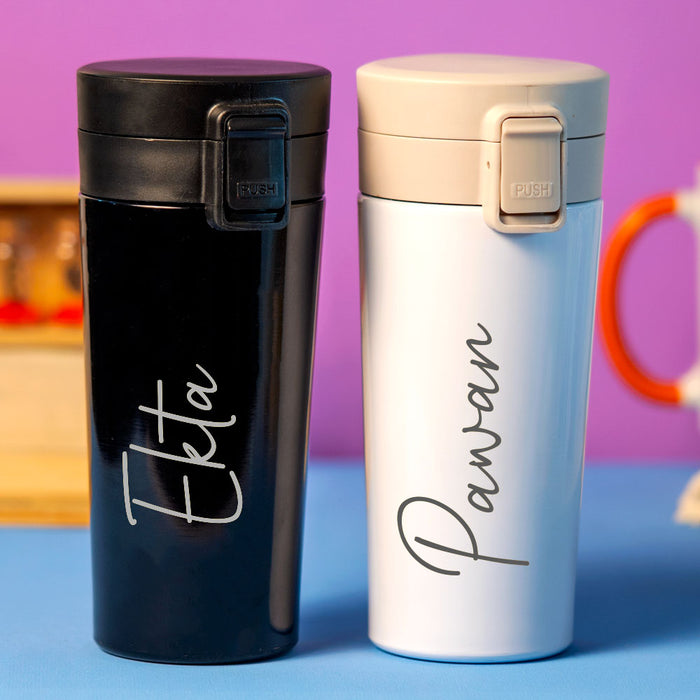 White Stainless Insulated Coffee Mug Or Water Bottle |Love Craft Gifts