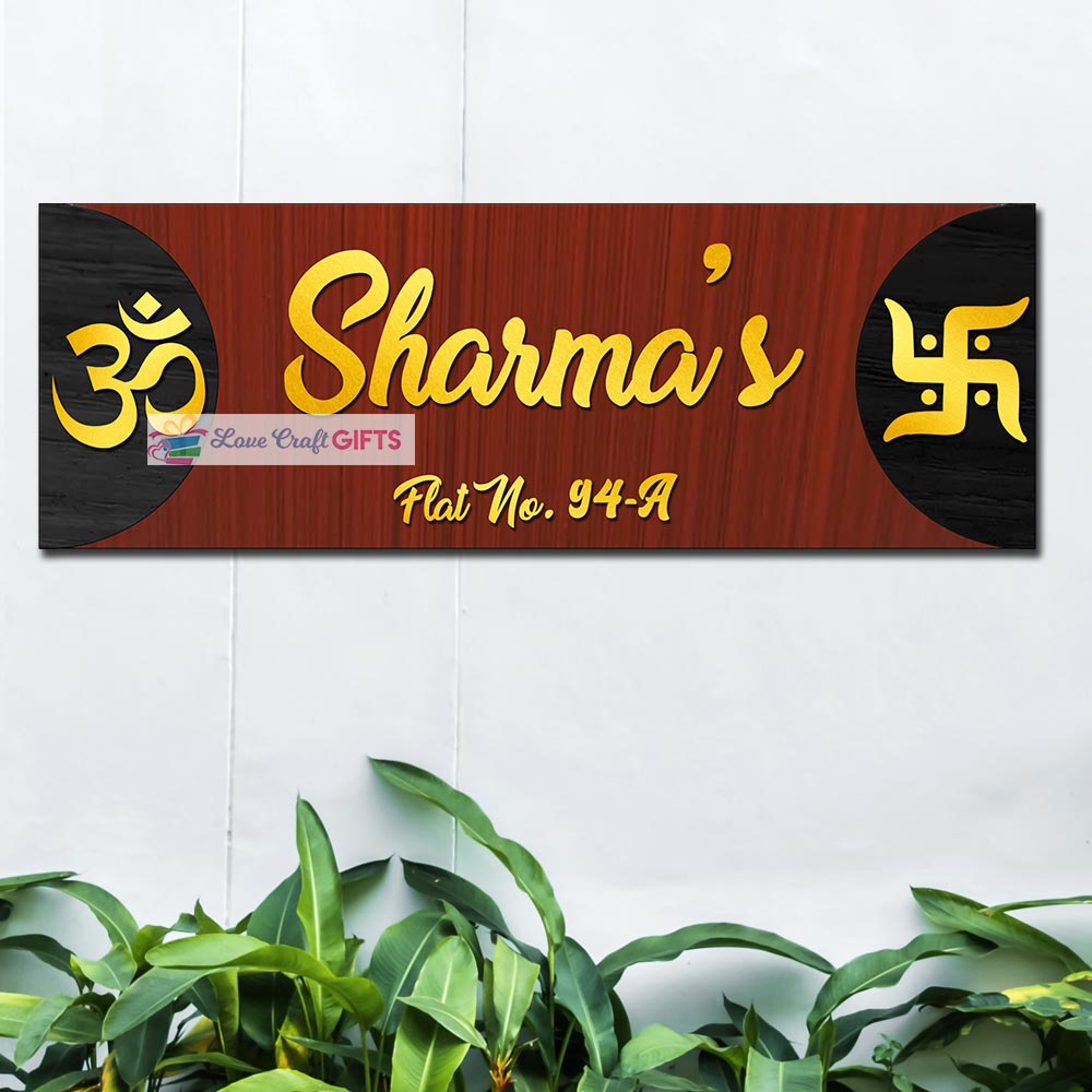 Traditional Wooden Home Name Plates