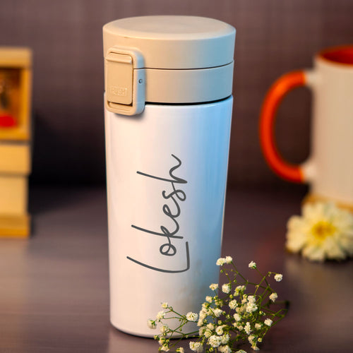 White Stainless Insulated Coffee Mug Or Water Bottle |Love Craft Gifts