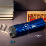 Customized Blue Stainless Sipper Water Bottle |Love Craft Gifts
