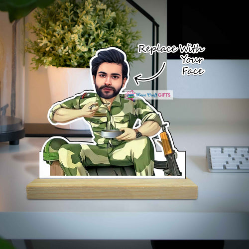 CUSTOMIZED ARMY CARICATURE | CARICATURE PHOTO STAND | LOVE CRAFT GIFTS - 0