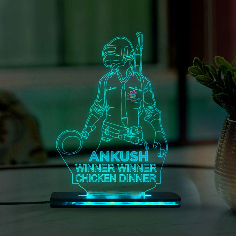 3d Acrylic Multi-Colored PUBG LED Lamp