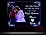 Couple Acrylic Anniversary Multi Led Lamp | love craft gift