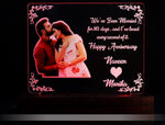 Couple Acrylic Anniversary Multi Led Lamp | love craft gift