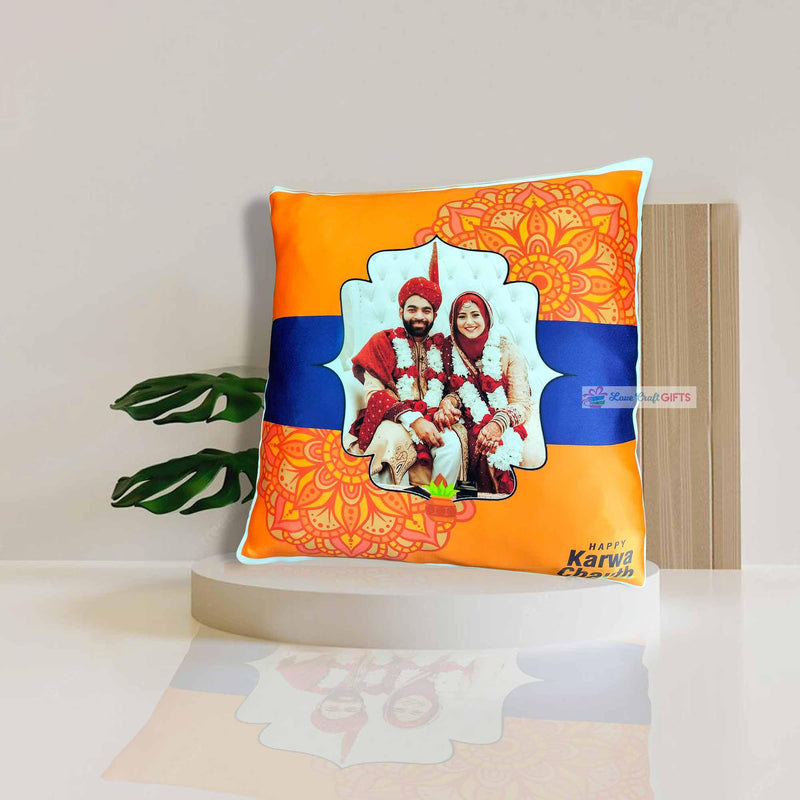 MUG AND CUSHION COMBO | KARWA CHAUTH GIFTS | LOVE CRAFT GIFTS - 2