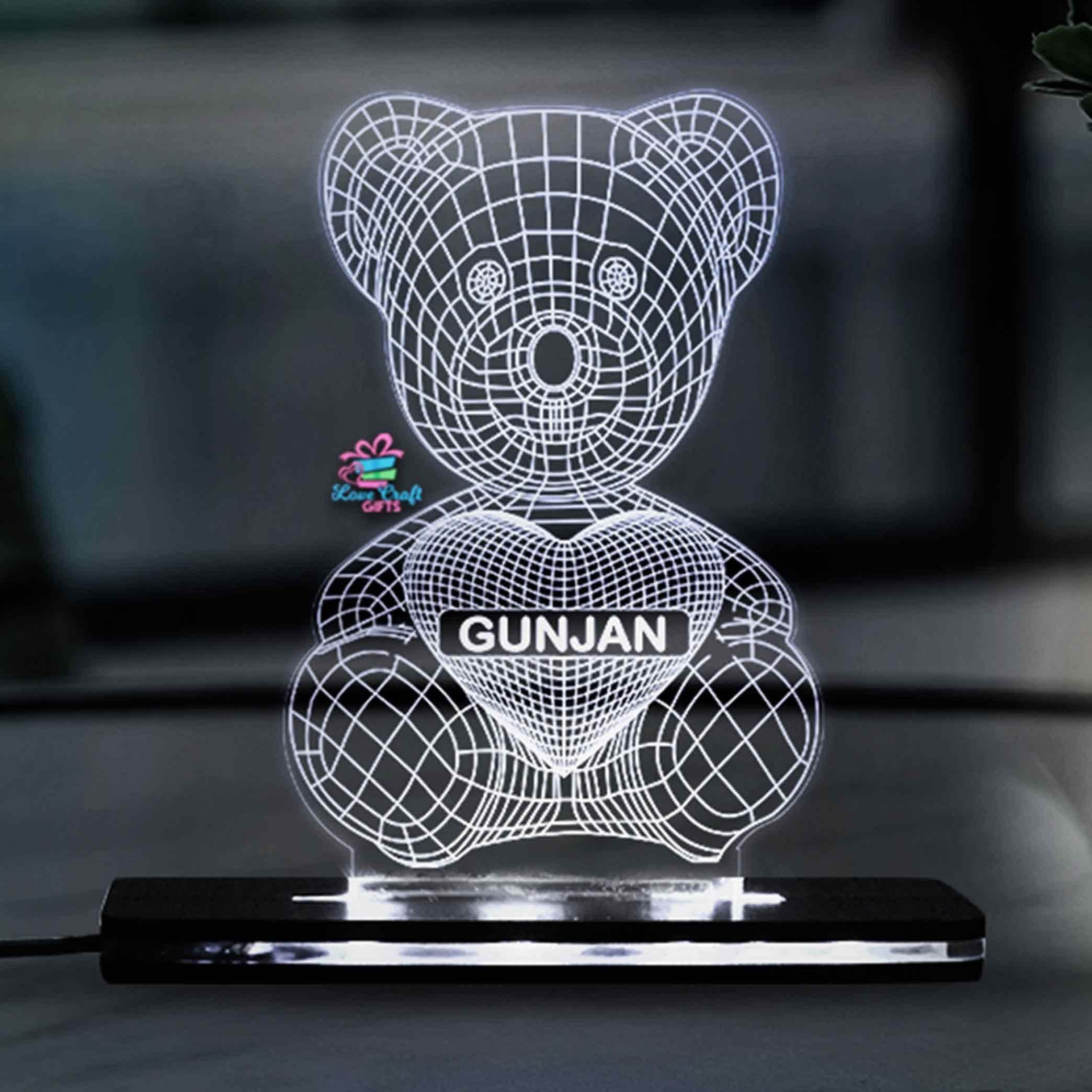 3d Acrylic Teddy Single LED Lamp