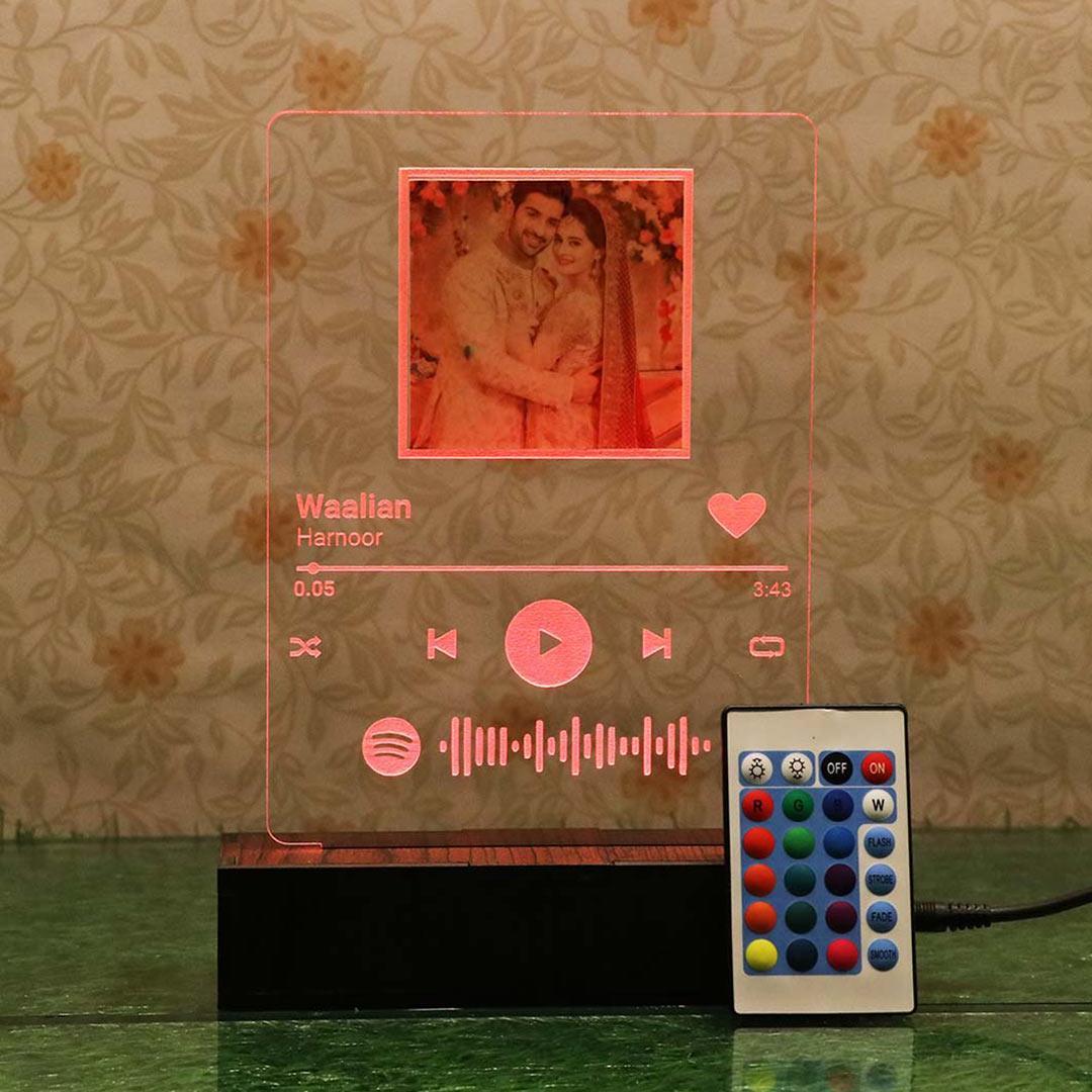 LED Spotify Plaque with Wooden Stand | Love Craft Gift