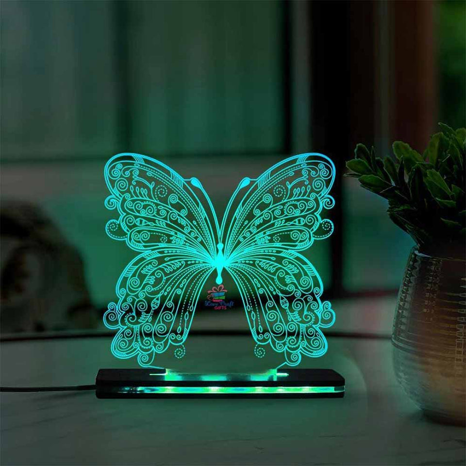 3d Acrylic Multi-Colored Butterfly LED Lamp