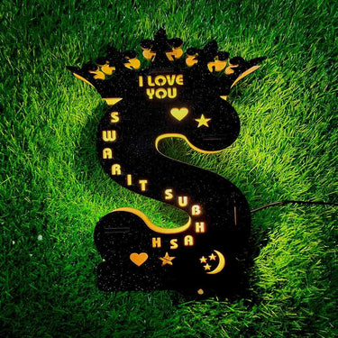 Wooden Alphabet S Led Name Lamp