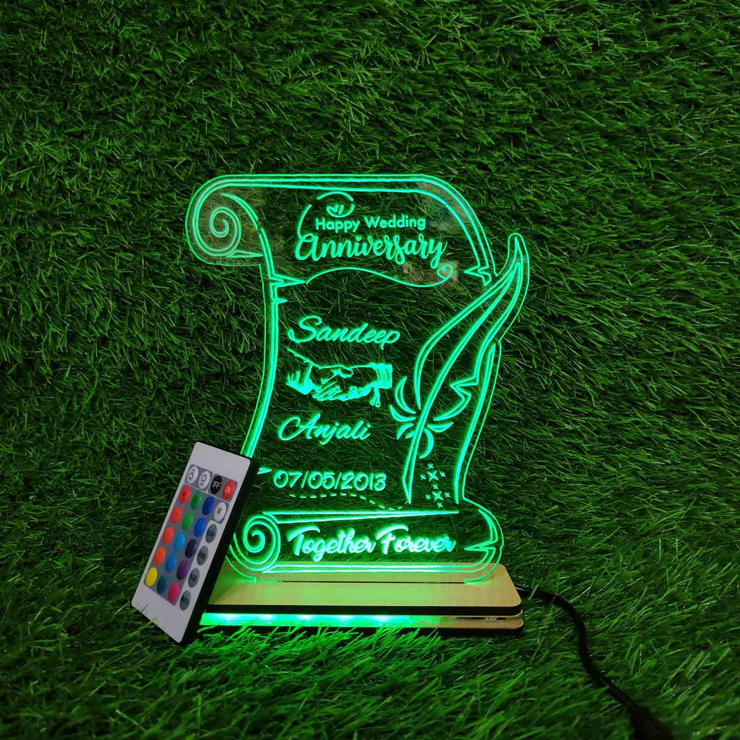 3d Acrylic Anniversary LED Lamp