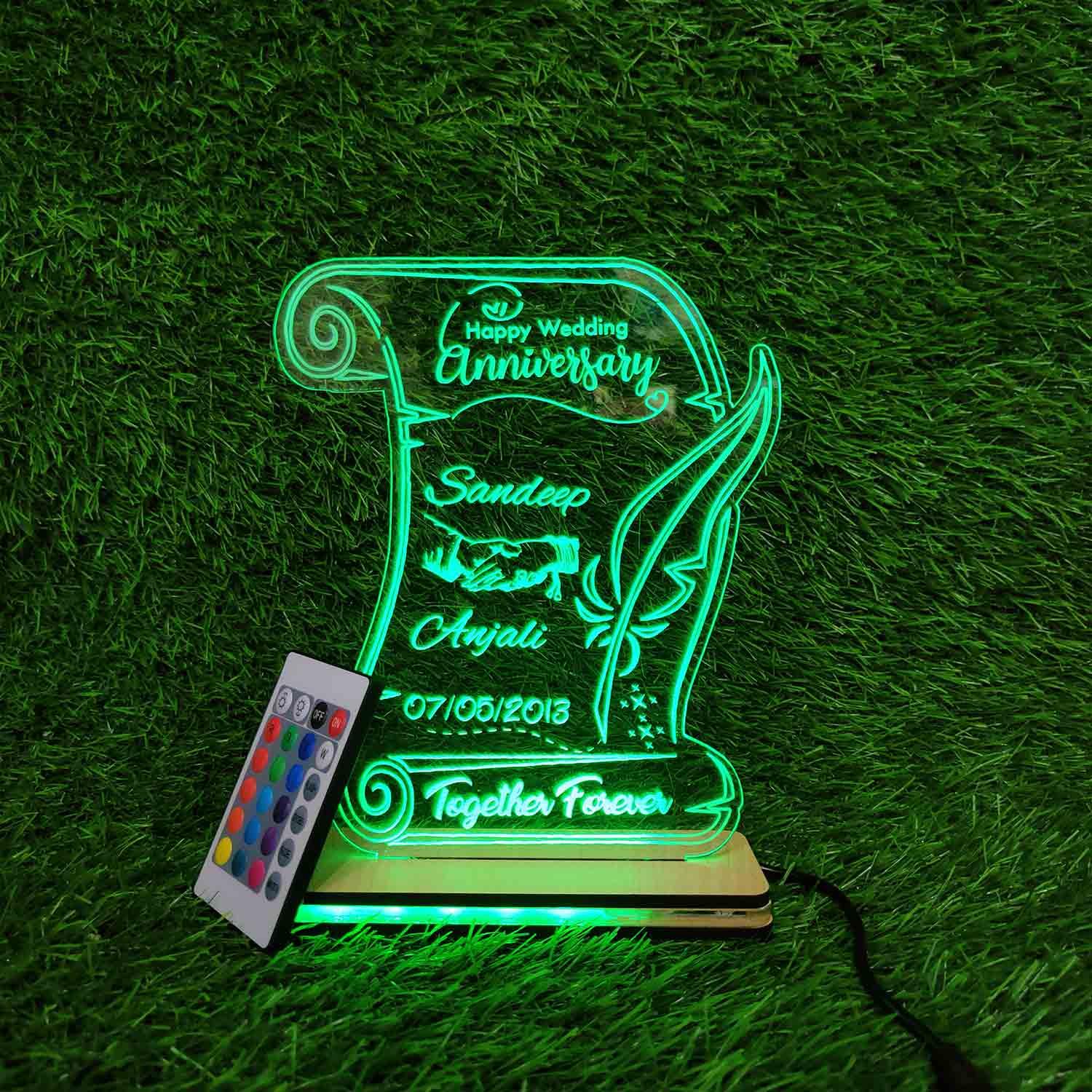 3d Acrylic Anniversary LED Lamp