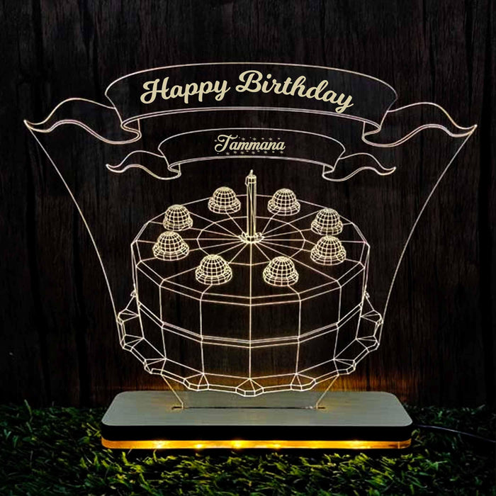 3d Acrylic Multi-Colored Cake LED Lamp