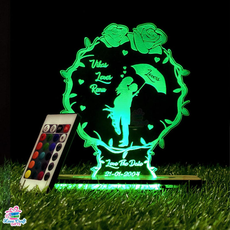 3d Acrylic Love The Date LED Lamp