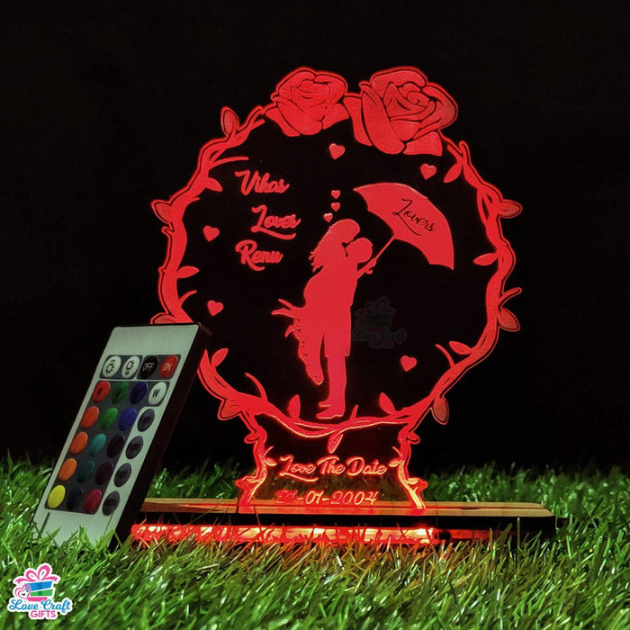 3d Acrylic Love The Date LED Lamp