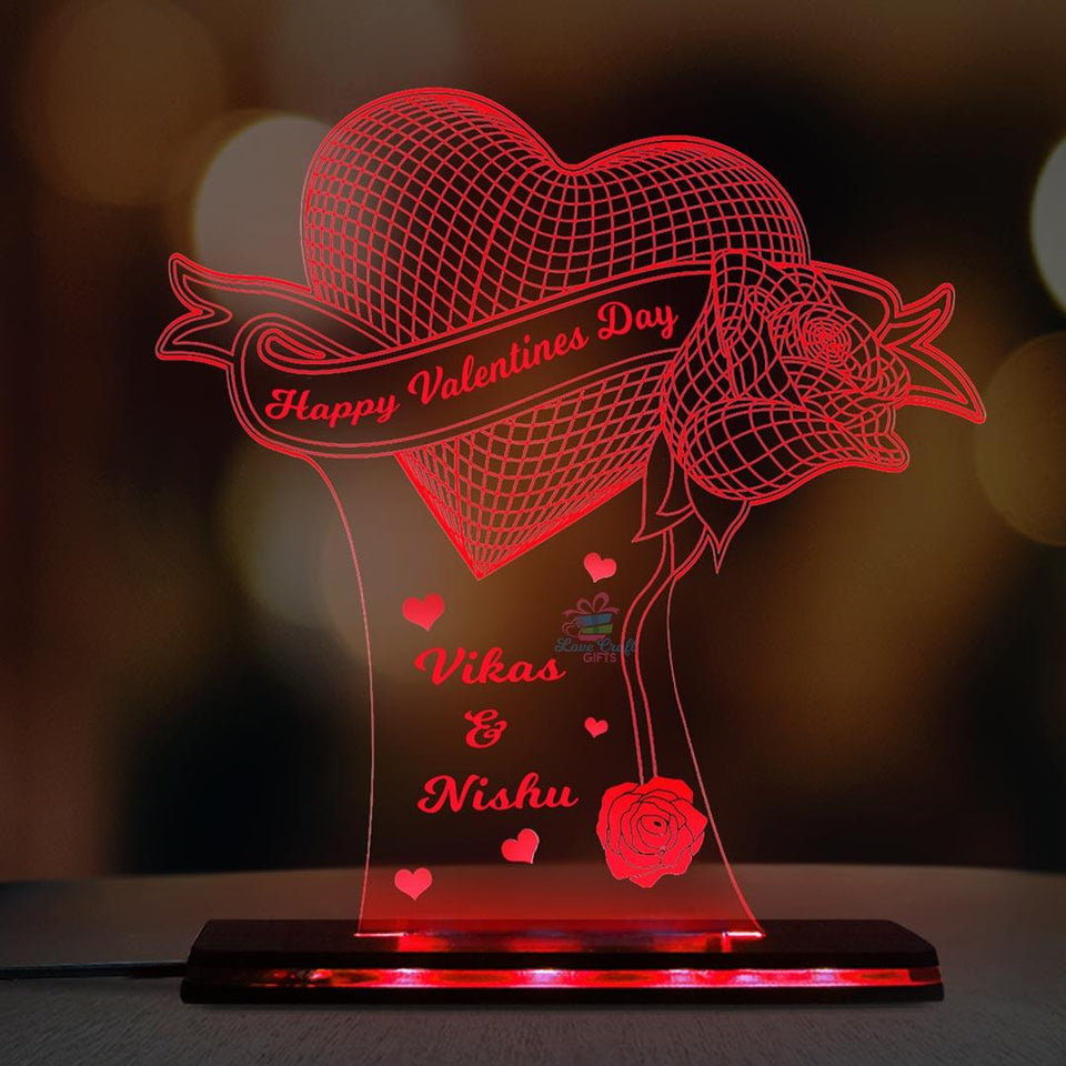 3d Acrylic LED Lamp as a Valentine Gift