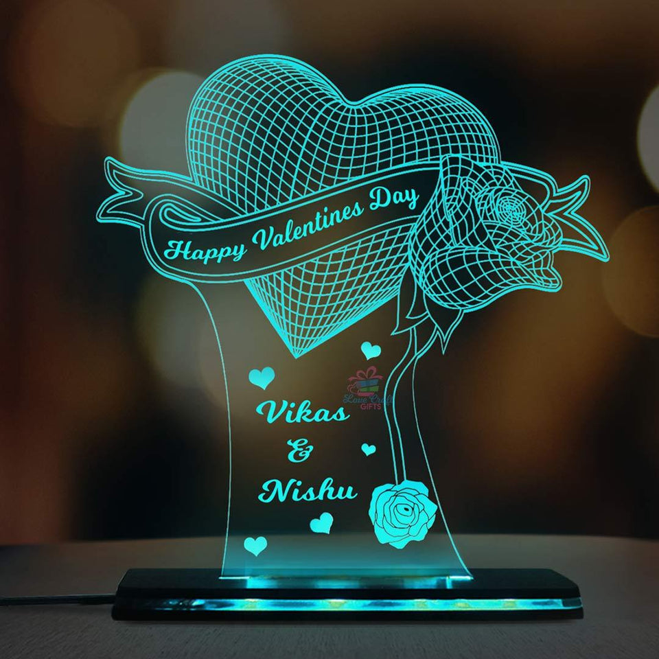 Valentine's Day Gift 3d Acrylic LED Lamp For Her