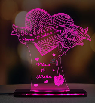 3d Acrylic Valentine's Day LED Lamp Gift For Husband