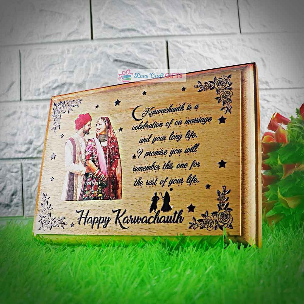 KARWA CHAUTH WOODEN PRINTED FRAME - love craft gift