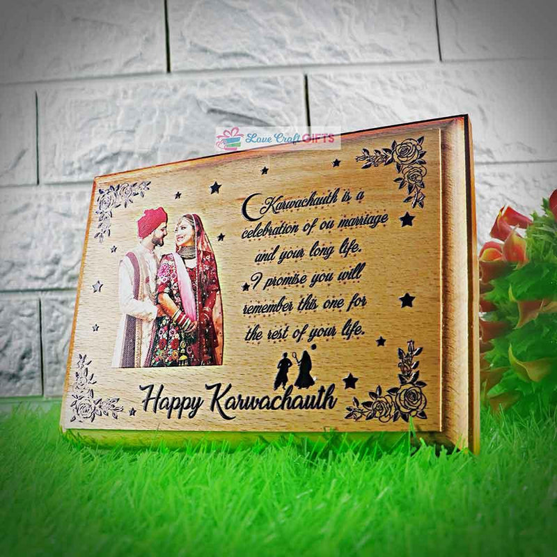 KARWA CHAUTH WOODEN PRINTED FRAME - love craft gift