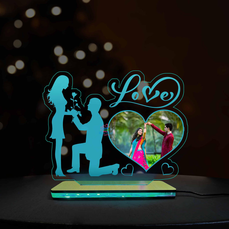 3D Acrylic Love Heart Multi-Led Table Lamp