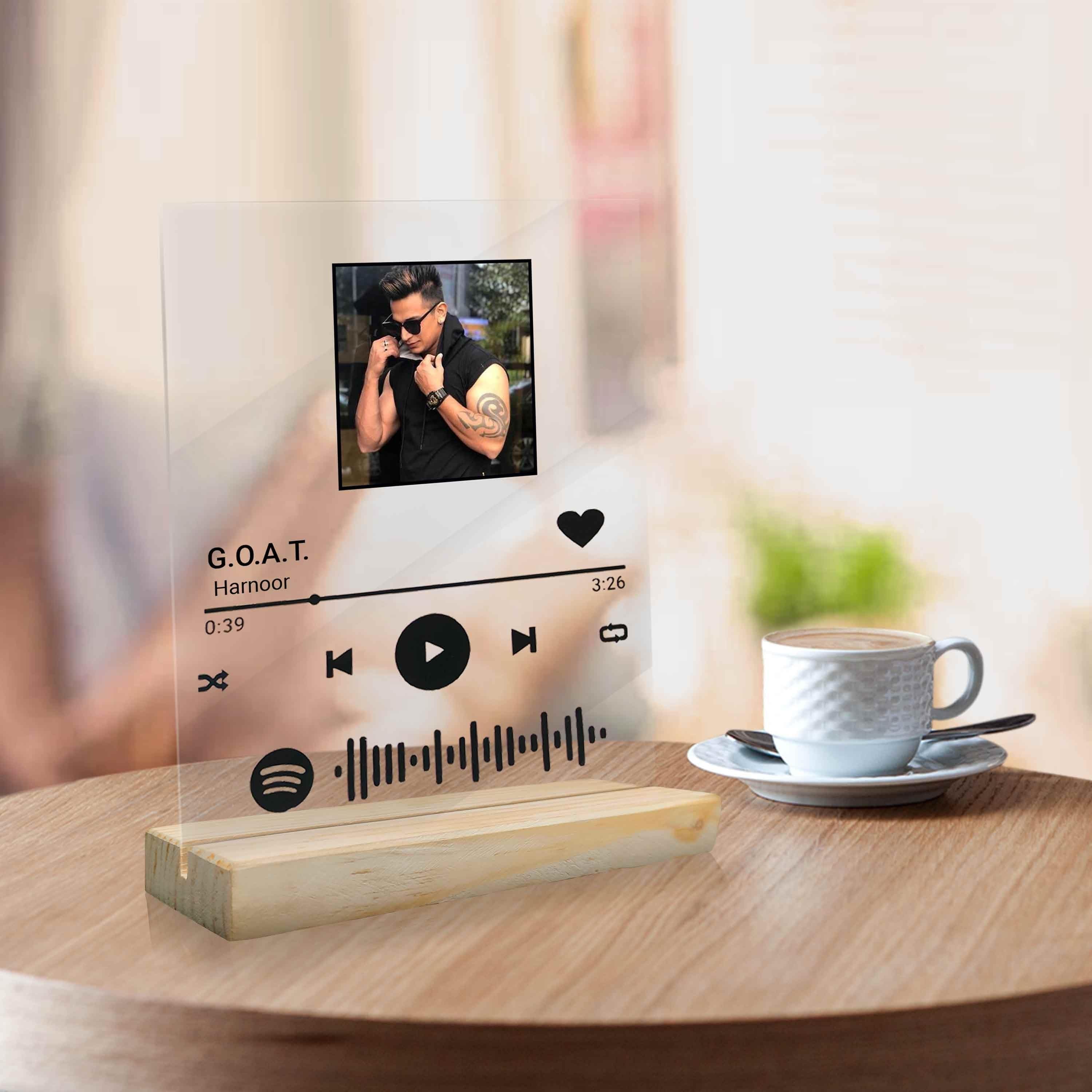 Glass Spotify Plaque With Stand | Love Craft Gift