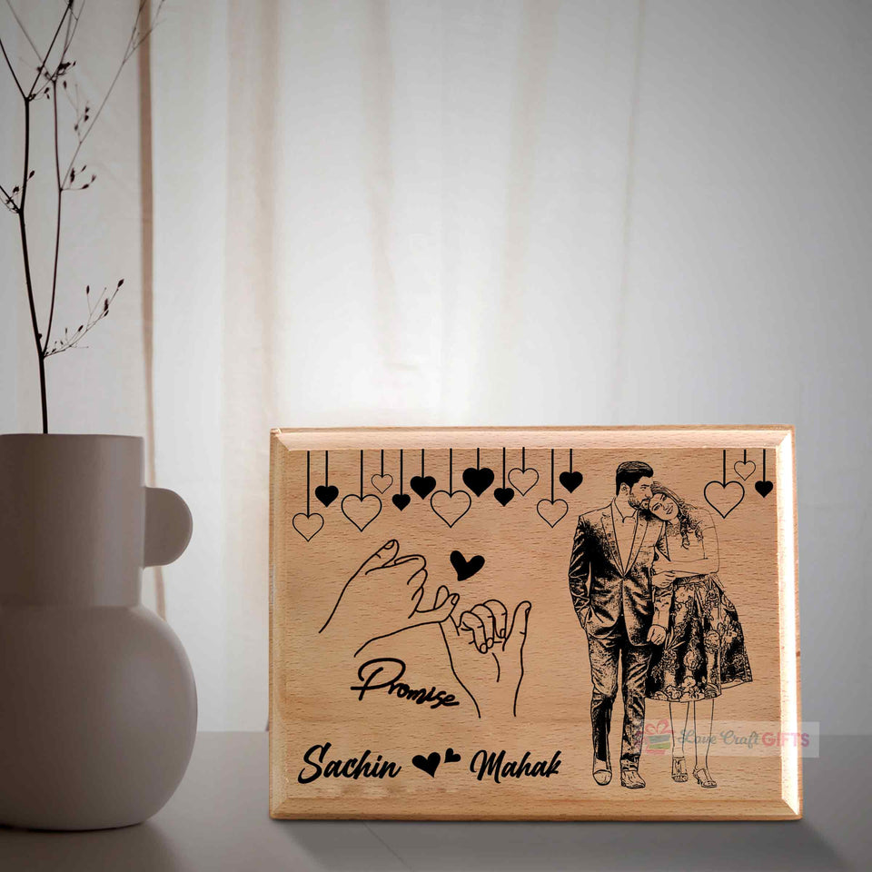 Valentine's Wooden Engraving Wooden Frame