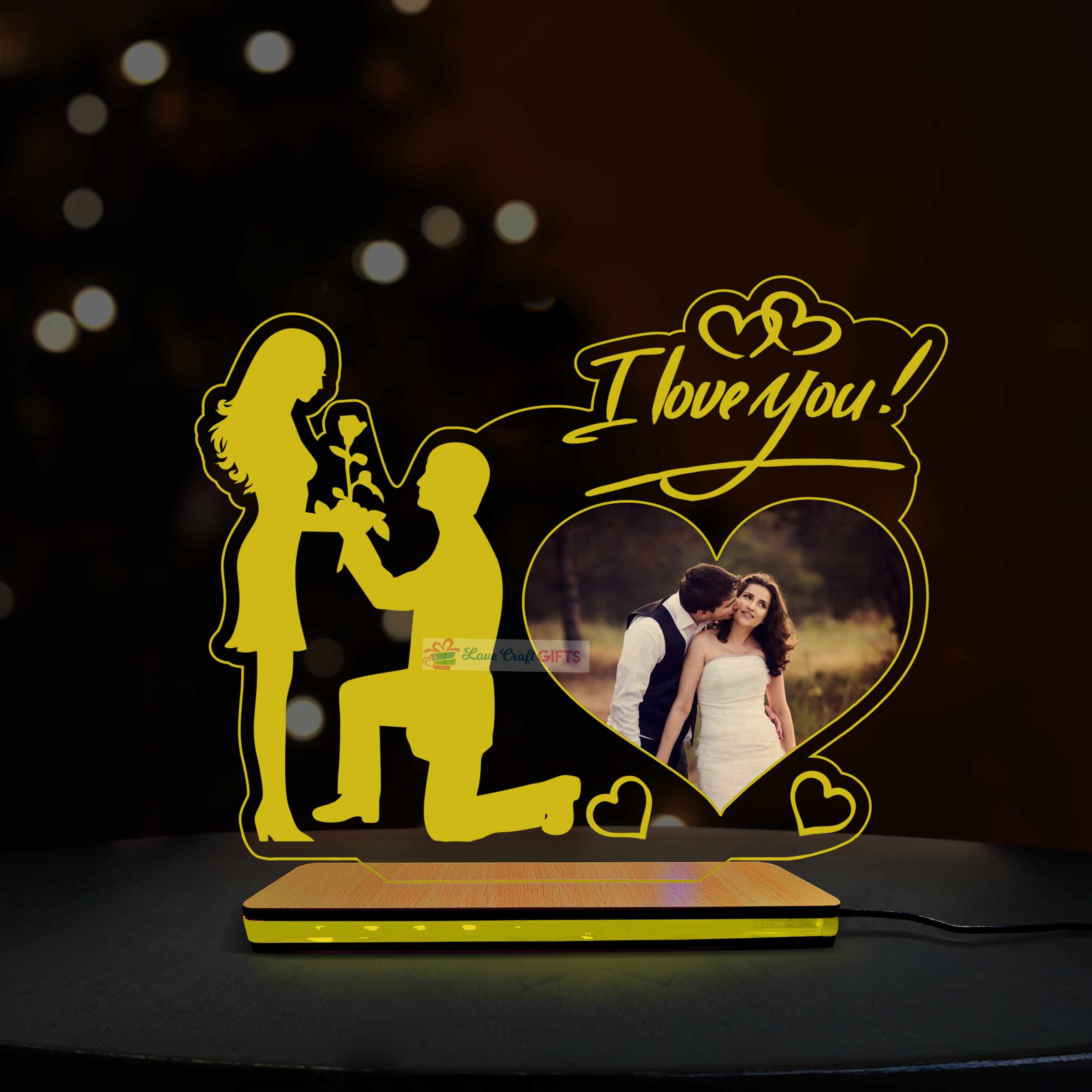 3D Acrylic Multi-Led Table Lamp For Valentine Day