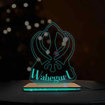 3d Acrylic Multi-Colored Waheguru LED Lamp