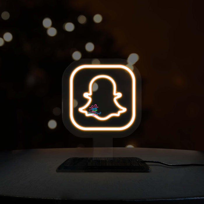 Neon Snapchat Led Table Lamp | love craft gift