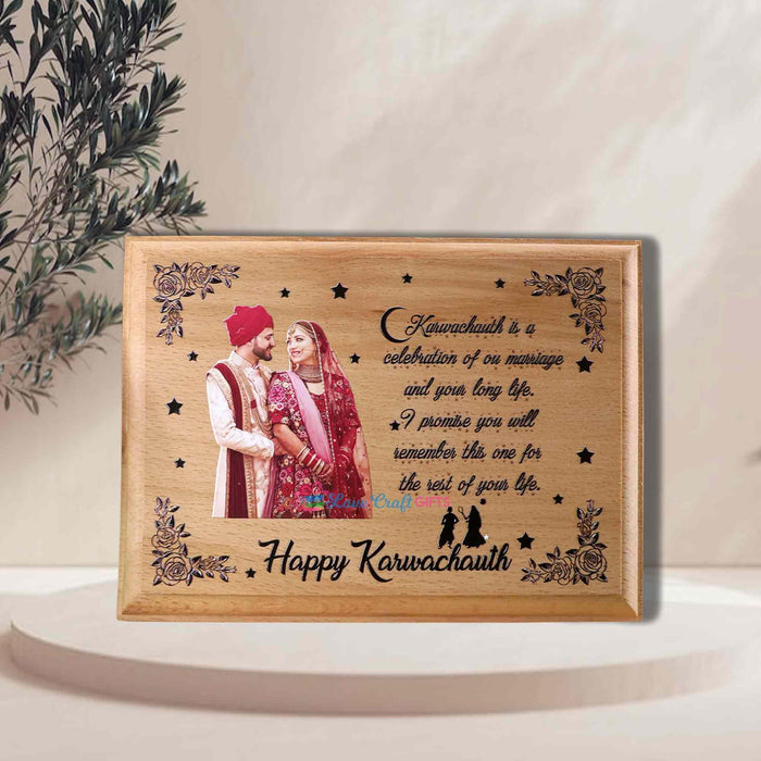 KARWA CHAUTH WOODEN PRINTED FRAME - love craft gift